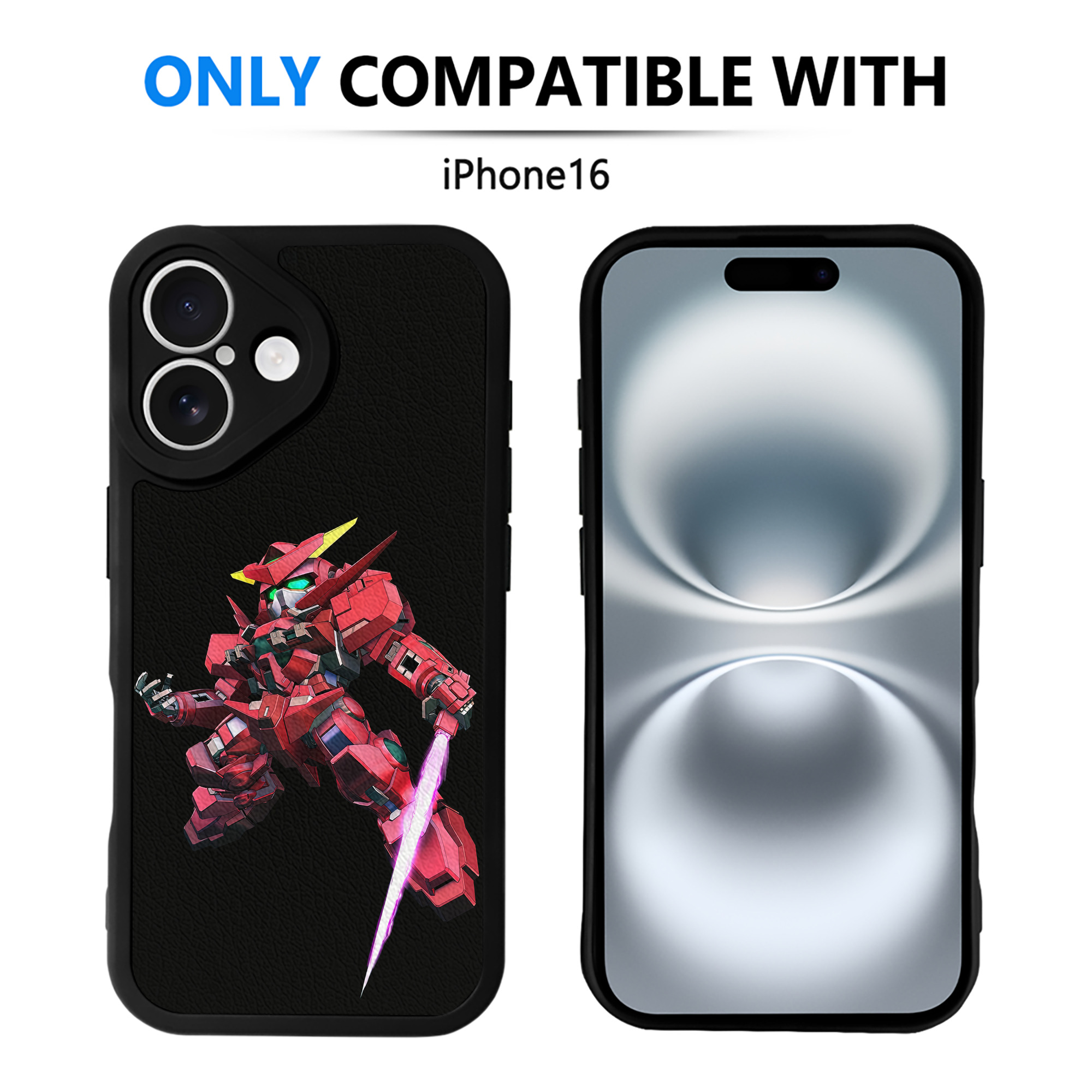 （画像用） 機動戦士ガンダム Mobile Suit Gundam 【iPhone 16シリーズ対応】シリコンスマホケース（レザー調） 材質：シリコン